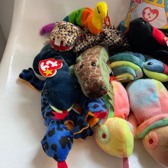 Ty Beanie Babies Reptiles Iguana Insects Lot with Hang Tags! Set 14 RARE RETIRED - Picture 4 of 5